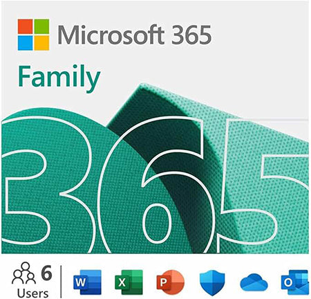 102p, Microsoft 365 Family, 1-Year Subscription - For PC, Mac, iOS, Android, And Chromebook.
