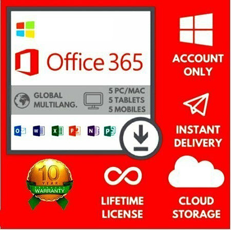 Microsoft Office 365 Professional Plus — Lifetime License | 5 Devices |