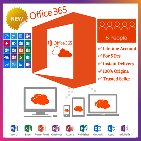 Microsoft Office 365 Professional Plus — Lifetime License | 5 Devices | Instant Delivery